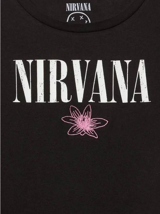 Nirvana Cotton Roll Sleeve Embroidered Tank size 2x - Picture 2 of 5